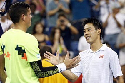Milos Raonic Kei Nishikoril US Open 2014