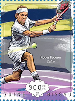 stamp 2014 Guinea Bissau Federer