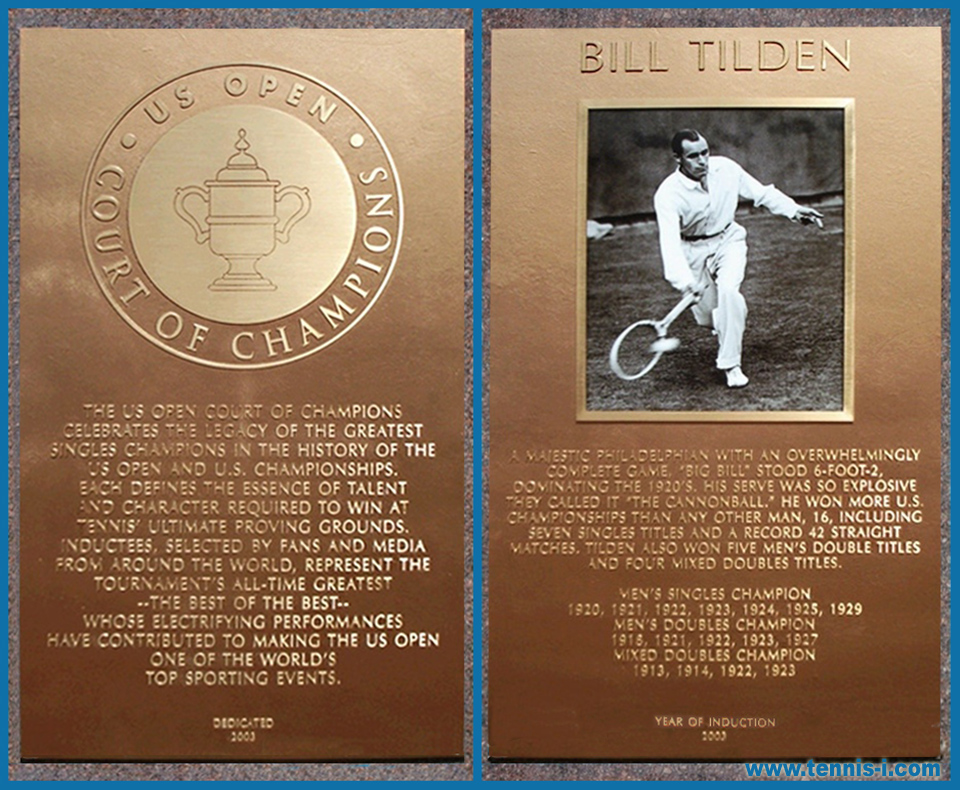 tennis Tilden Court of champions US Open